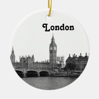 Adorno De Cerámica Silueta de Londres Inglaterra Reino Unido Grabada