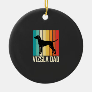 Adorno De Cerámica Silueta de perro Retro Vizsla Papá