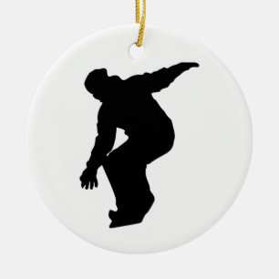 Adorno De Cerámica Silueta de snowboarder