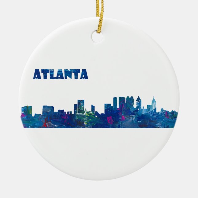 Adorno De Cerámica Silueta del horizonte de Atlanta (Frente)