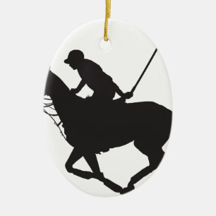 Adorno De Cerámica Silueta del potro de polo