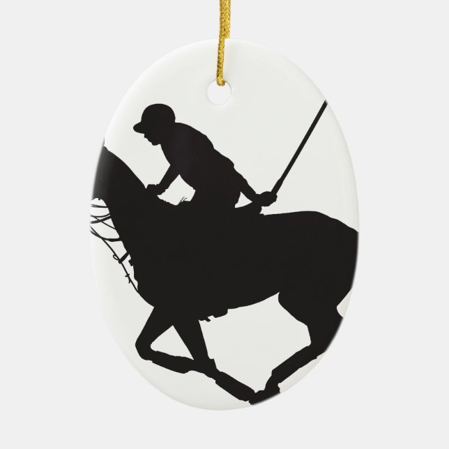 Adorno De Cerámica Silueta del potro de polo (Frente)