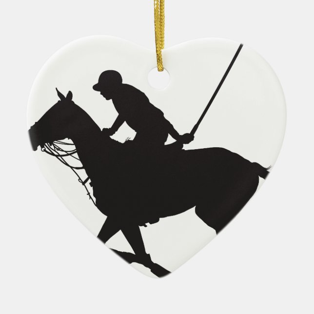 Adorno De Cerámica Silueta del potro de polo (Frente)