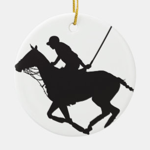 Adorno De Cerámica Silueta del potro de polo