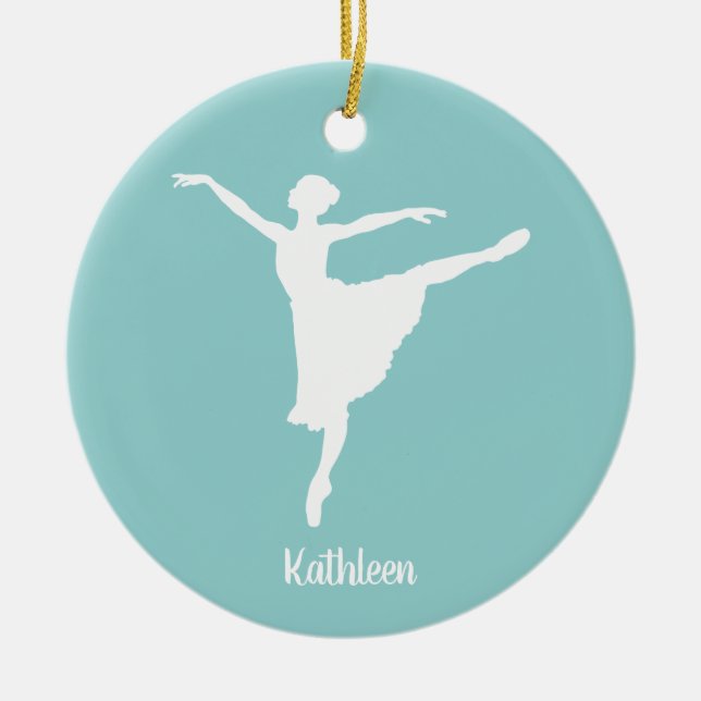 Adorno De Cerámica Silueta personalizada de la bailarina (Frente)