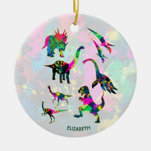 Adorno De Cerámica Siluetas coloridas abstractas psicodélicas del