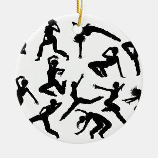Adorno De Cerámica Siluetas del bailarín de la danza de la calle