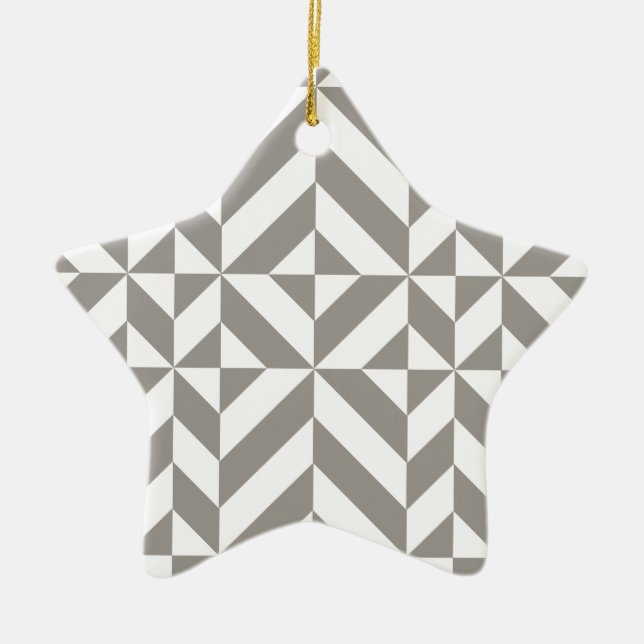 Adorno De Cerámica Silver Gray Geometric Deco Cube Pattern (Frente)