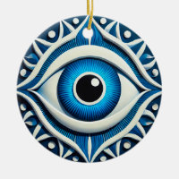 Símbolo abstracto del ojo malvado azul