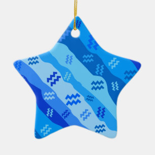 Adorno De Cerámica Símbolo Aquarius Zodiac