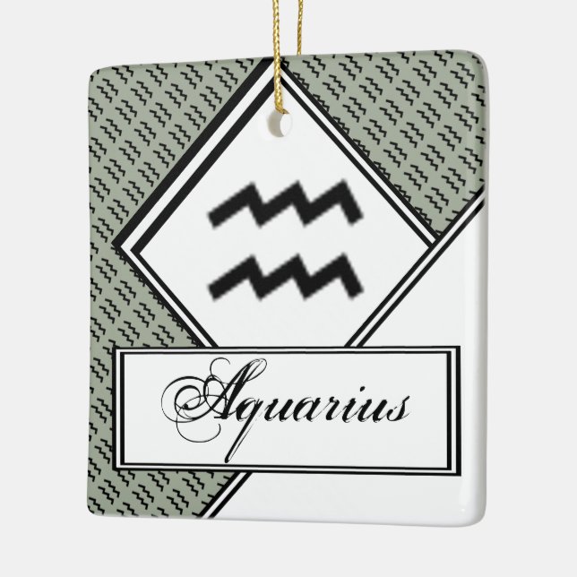 Adorno De Cerámica Símbolo Aquarius Zodiac estándar por K Yoncich (Izquierda)