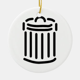 Adorno De Cerámica Símbolo Black Trash Can