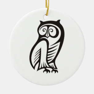 Adorno De Cerámica Símbolo de búho negro