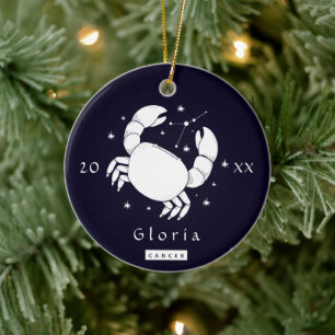 Adorno De Cerámica Símbolo de cáncer Zodiac Signo de la estrella de c