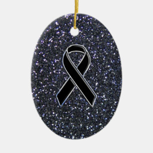 Adorno De Cerámica Símbolo de conciencia de la cinta negra