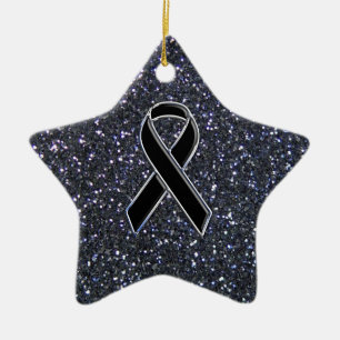 Adorno De Cerámica Símbolo de conciencia de la cinta negra