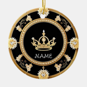 Adorno De Cerámica Símbolo de Corona Real Ornata Elegante