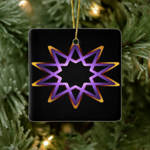 Adorno De Cerámica Símbolo de estrella de Naranja púrpura de árbol de