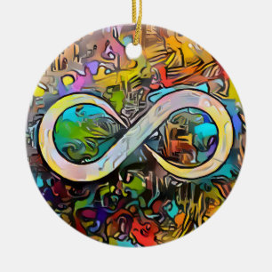 Adorno De Cerámica Símbolo de infinito   Autismo Conciencia Neurodive