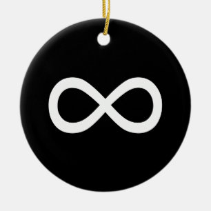 Adorno De Cerámica Símbolo de infinito blanco