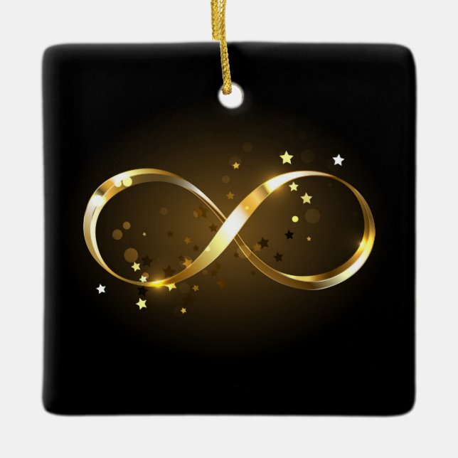 Adorno De Cerámica Símbolo de infinito dorado (Anverso)
