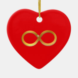 Adorno De Cerámica Símbolo de infinito dorado