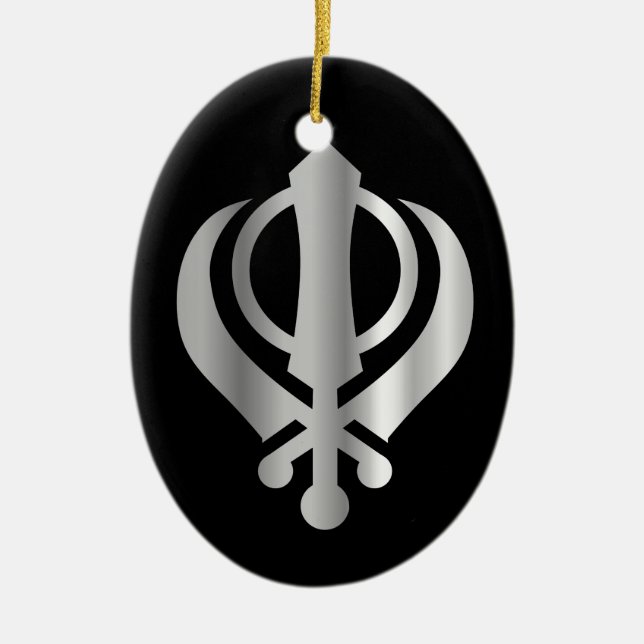 Adorno De Cerámica Símbolo de la religión del Sikhism (Frente)