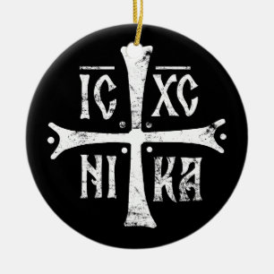 Adorno De Cerámica símbolo de la religión ortodoxa cristiana ICXCNIKA