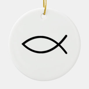 Adorno De Cerámica Símbolo de los pescados de Ichthus