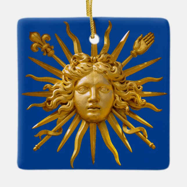 Adorno De Cerámica Símbolo de Luis XIV el Rey Sol (Anverso)