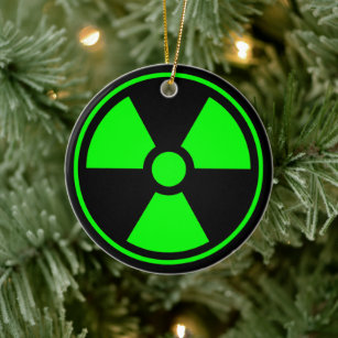 Adorno De Cerámica Símbolo de radiación nuclear radiactiva en verde