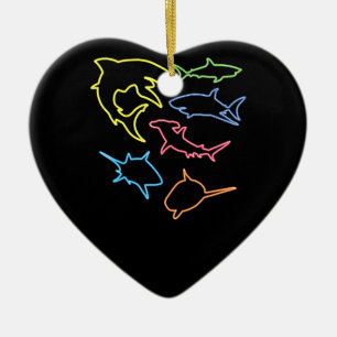 Adorno De Cerámica Símbolo de tiburón - Regalos de amantes del tiburó