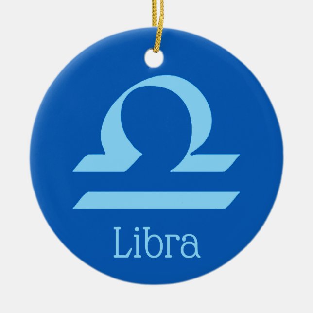 Adorno De Cerámica Símbolo de zodiaco de Rótulo de Sol Libra (Frente)