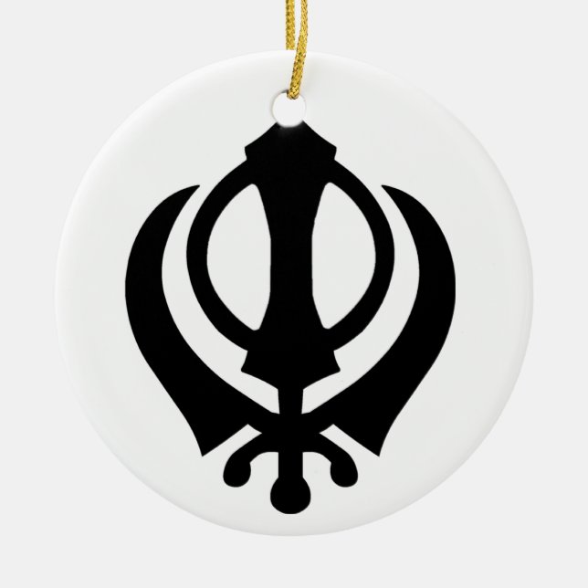 Adorno De Cerámica Símbolo del sikh de Khanda (Frente)