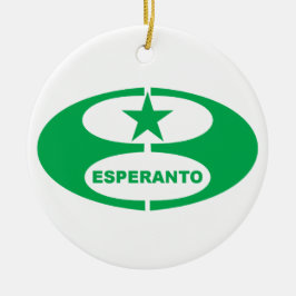 Adorno De Cerámica Símbolo esperanto + bandera,