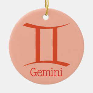 Adorno De Cerámica Símbolo gemini Rótulo zodiaco
