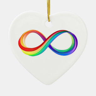Adorno De Cerámica Símbolo infinito arcoiris en capas