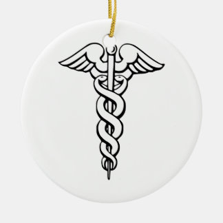 Adorno De Cerámica Símbolo médico de Caduceus