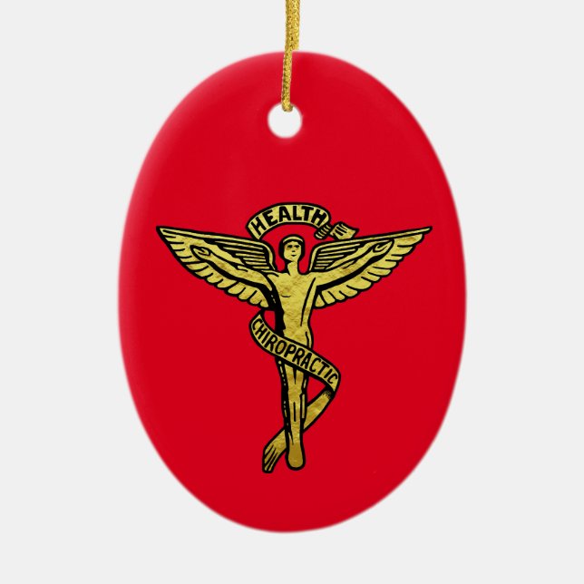 Adorno De Cerámica Símbolo médico quiropráctico símbolo de Navidad (Frente)