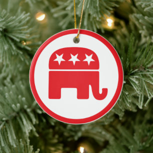 Adorno De Cerámica Símbolo político Fiesta republicano (elefante)