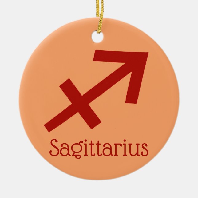Adorno De Cerámica Símbolo sagittarius Rótulo zodiaco (Frente)