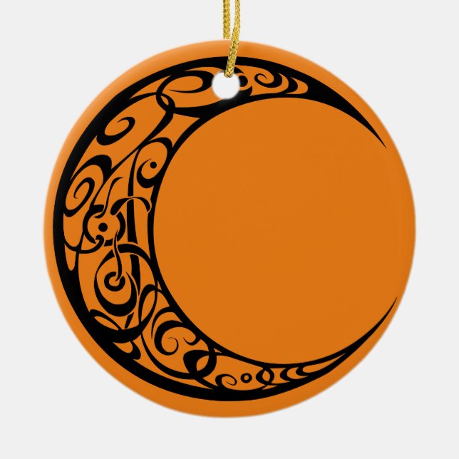 Adorno De Cerámica Símbolo tribal de luna personalizado (Frente)