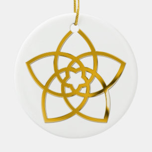 Adorno De Cerámica Símbolo Venus Flower / GOLD