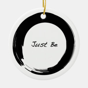 Adorno De Cerámica Símbolo zen con "Just Be"