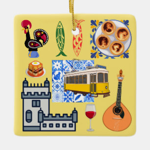 Adorno De Cerámica Símbolos de la Ciudad de Lisboa