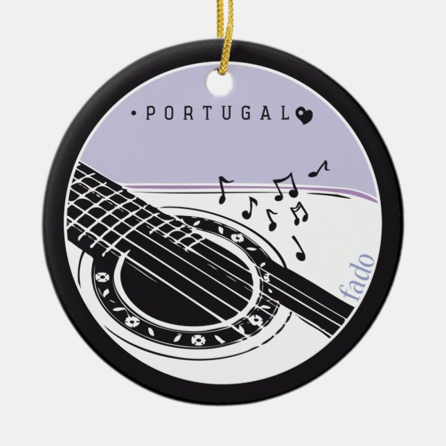 Adorno De Cerámica Símbolos de Portugal - FADO (Frente)