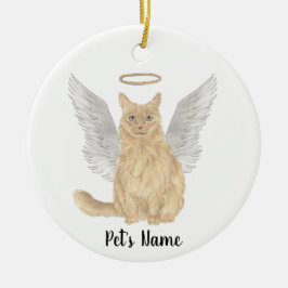 Adorno De Cerámica Simpatía Memorial Maine Coon Naranja