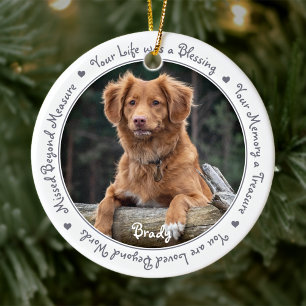 Adorno De Cerámica Simpatía por la foto del perro Keepsake Mascota