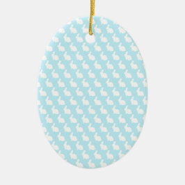Adorno De Cerámica Simple Blue and White Easter Bunny