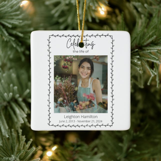 Adorno De Cerámica Simple celebración funeraria de la vida (Árbol)